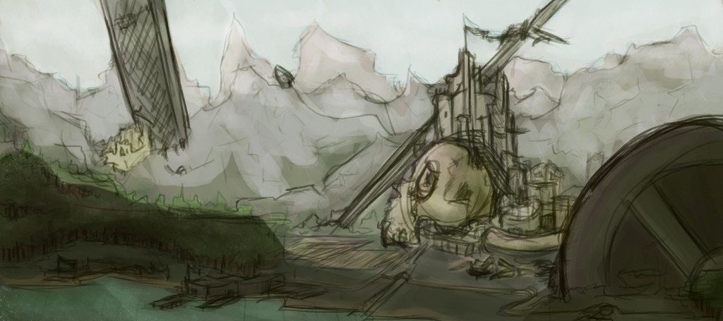 A fantasy environmental sketch.